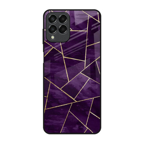 Geometric Purple Glossy Case For Samsung Galaxy M53 5G