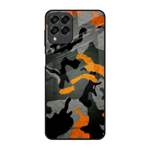 Camouflage Orange Glossy Case For Samsung Galaxy M53 5G