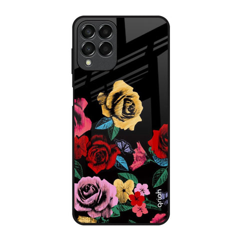 Floral Decorative Glossy Case For Samsung Galaxy M53 5G