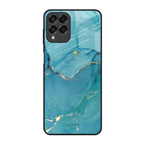 Blue Golden Glitter Glossy Case for Samsung Galaxy M53 5G