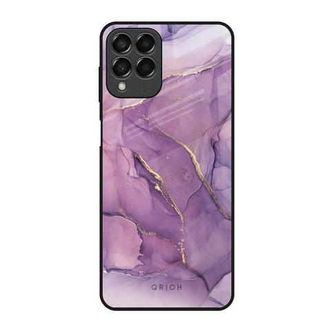Purple Gold Marble Glossy Case for Samsung Galaxy M53 5G