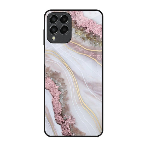 Pink & Gold Gllitter Marble Glossy Case for Samsung Galaxy M53 5G