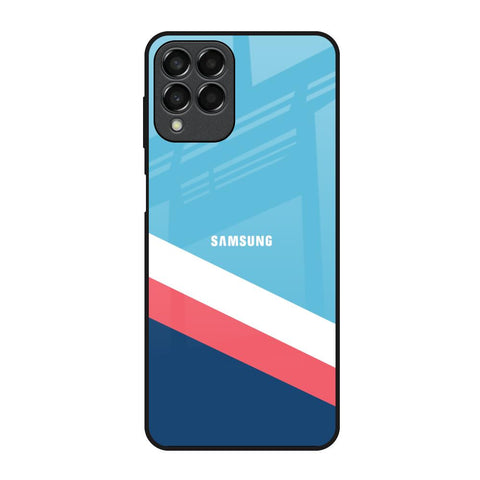 Pink & White Stripes Glossy Case For Samsung Galaxy M53 5G