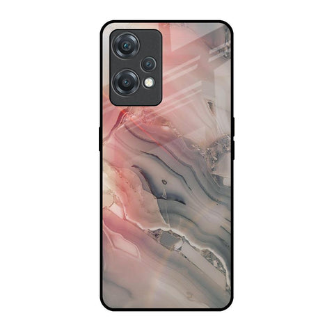 Pink And Grey Marble Glossy Case For OnePlus Nord CE 2 Lite 5G
