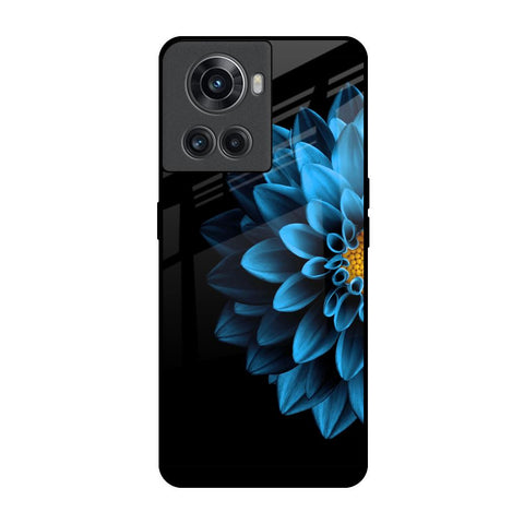 Half Blue Flower Glossy Case for OnePlus 10R 5G