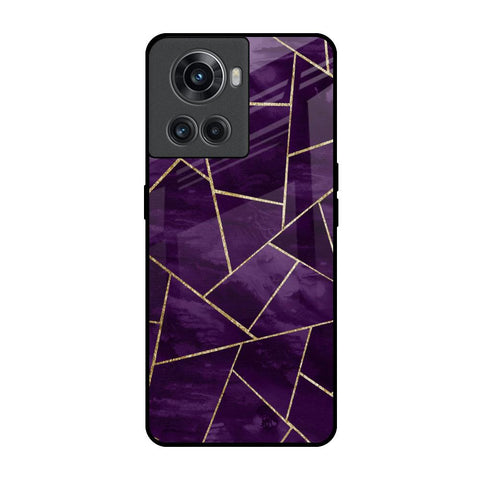 Geometric Purple Glossy Case For OnePlus 10R 5G