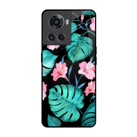Tropical Leaves & Pink Flowers Glossy Case for OnePlus 10R 5G