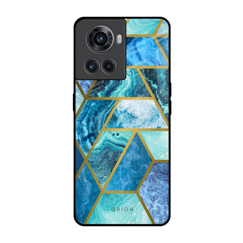 Turquoise Geometrical Marble Glossy Case for OnePlus 10R 5G