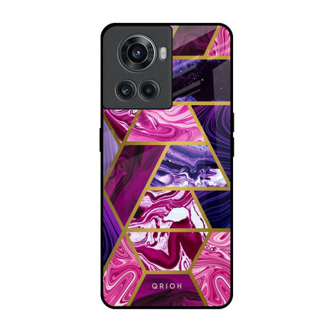 Electroplated Geometric Marble Glossy Case for OnePlus 10R 5G