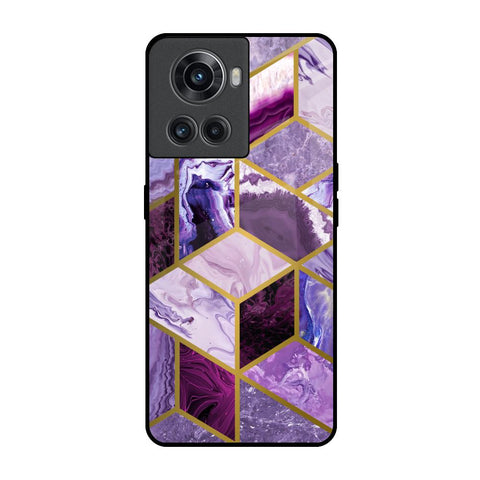 Purple Rhombus Marble Glossy Case for OnePlus 10R 5G