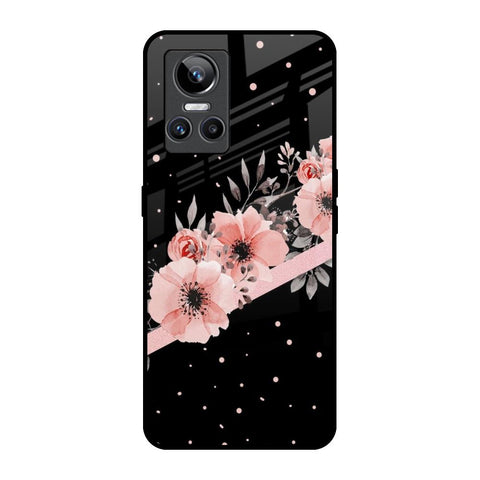 Floral Black Band Glossy Case For Realme GT Neo 3