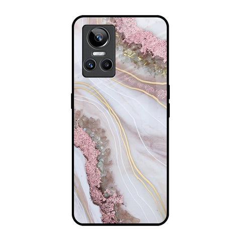 Pink & Gold Gllitter Marble Glossy Case for Realme GT Neo 3