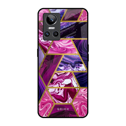 Electroplated Geometric Marble Glossy Case for Realme GT Neo 3