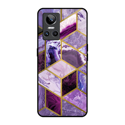 Purple Rhombus Marble Glossy Case for Realme GT Neo 3
