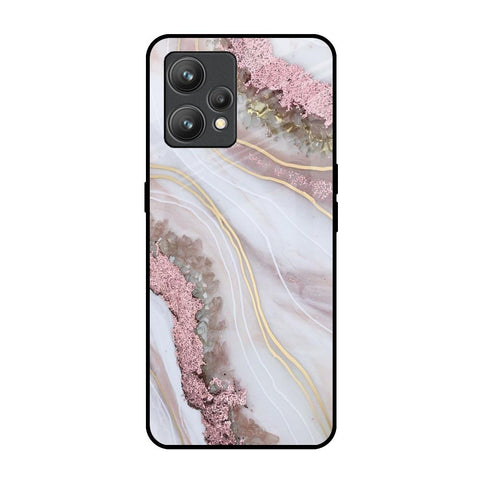 Pink & Gold Gllitter Marble Glossy Case for Realme 9