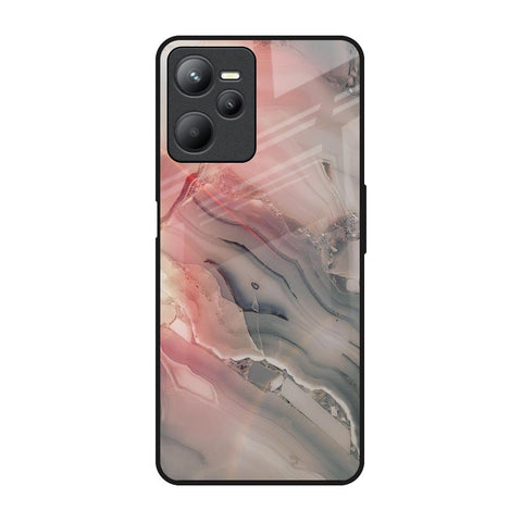 Pink And Grey Marble Glossy Case For Realme C35