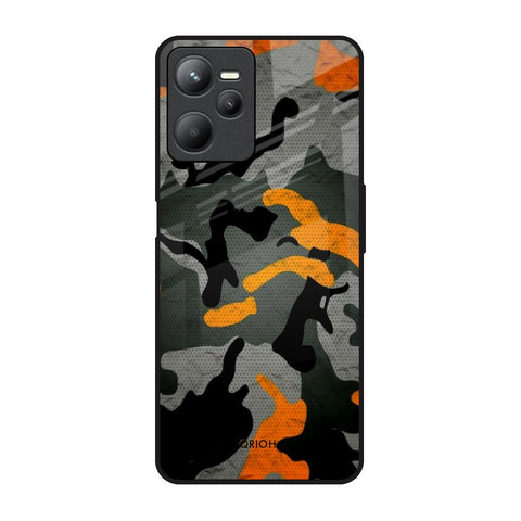 Camouflage Orange Glossy Case For Realme C35