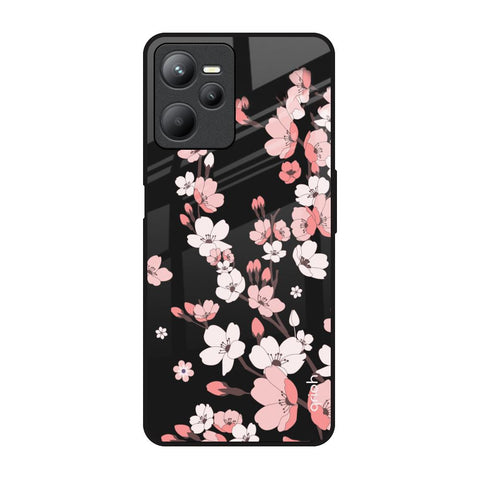 Black Cherry Blossom Glossy Case for Realme C35