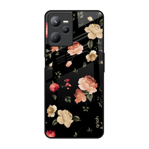 Black Spring Floral Glossy Case for Realme C35