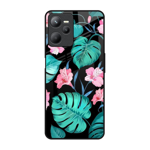 Tropical Leaves & Pink Flowers Glossy Case for Realme C35