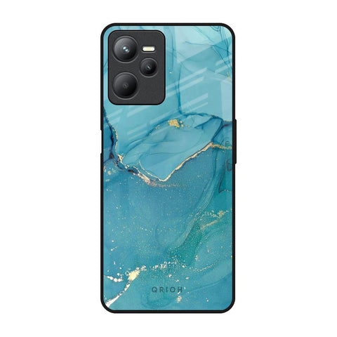 Blue Golden Glitter Glossy Case for Realme C35