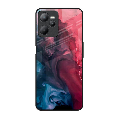 Blue & Red Smoke Glossy Case for Realme C35