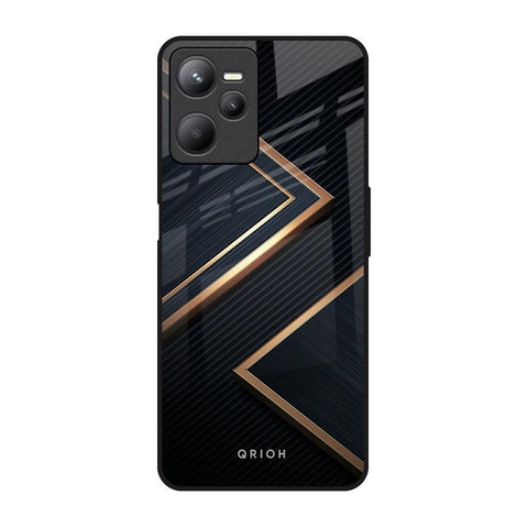 Sleek Golden & Navy Glossy Case for Realme C35