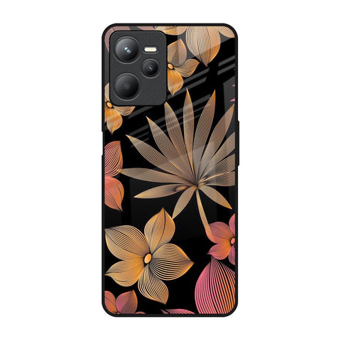 Lines Pattern Flowers Glossy Case for Realme C35