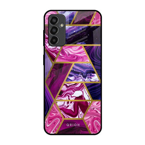 Electroplated Geometric Marble Glossy Case for Samsung Galaxy F13
