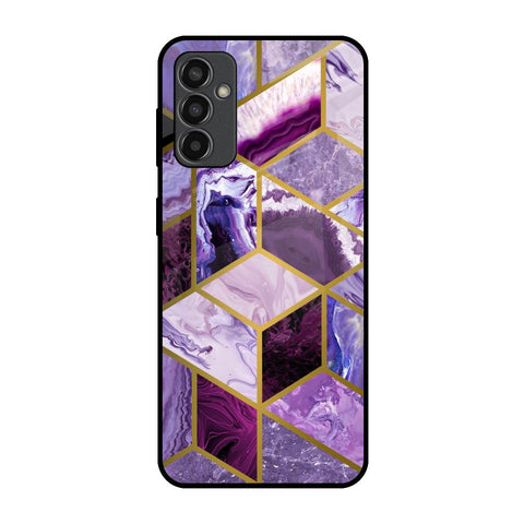 Purple Rhombus Marble Glossy Case for Samsung Galaxy F13
