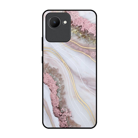 Pink & Gold Gllitter Marble Glossy Case for Realme C30