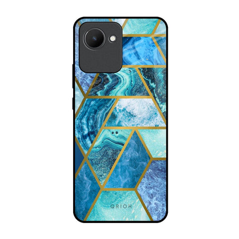 Turquoise Geometrical Marble Glossy Case for Realme C30