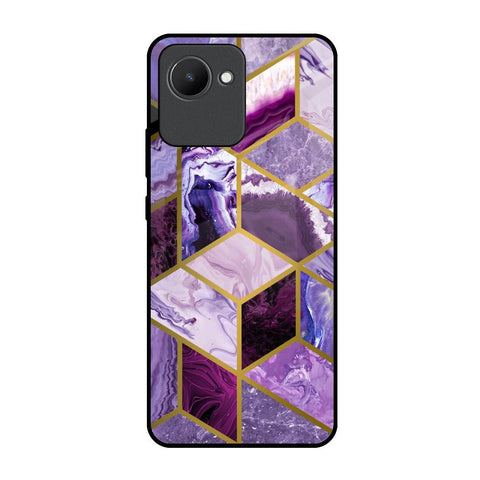 Purple Rhombus Marble Glossy Case for Realme C30