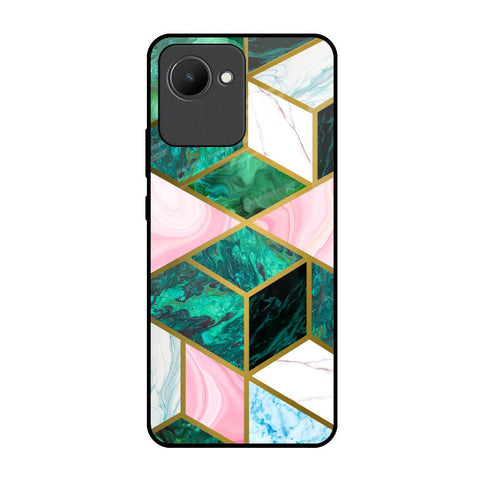 Seamless Green Marble Glossy Case for Realme C30