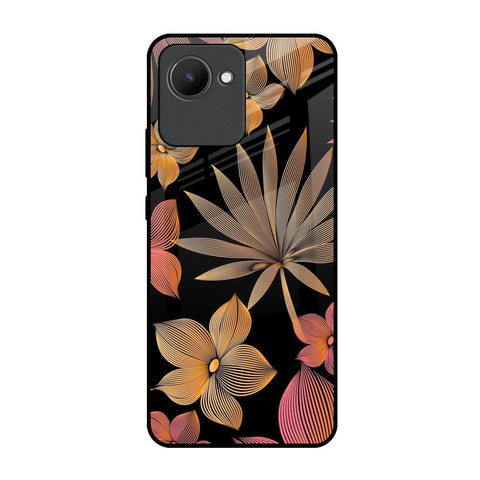 Lines Pattern Flowers Glossy Case for Realme C30