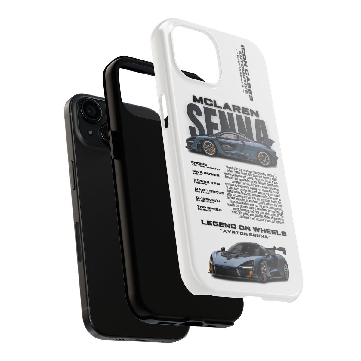 McLaren Senna White Premium Tough Shining Phone Case (Double Layer) Available For All iPhone Models