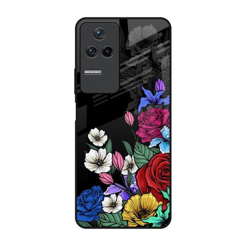 Rose Flower Bunch Art Glossy Case for Poco F4 5G