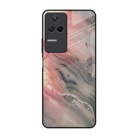 Pink And Grey Marble Glossy Case For Poco F4 5G