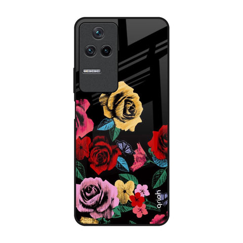 Floral Decorative Glossy Case For Poco F4 5G