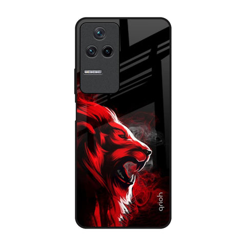 Red Angry Lion Glossy Case for Poco F4 5G