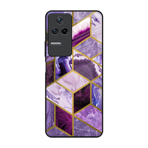 Purple Rhombus Marble Glossy Case for Poco F4 5G