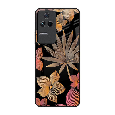 Lines Pattern Flowers Glossy Case for Poco F4 5G