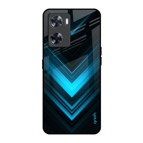 Vertical Blue Arrow Glossy Case For Oppo A57 4G