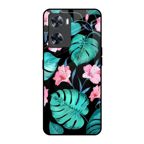 Tropical Leaves & Pink Flowers Glossy Case for Oppo A57 4G