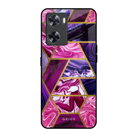 Electroplated Geometric Marble Glossy Case for Oppo A57 4G