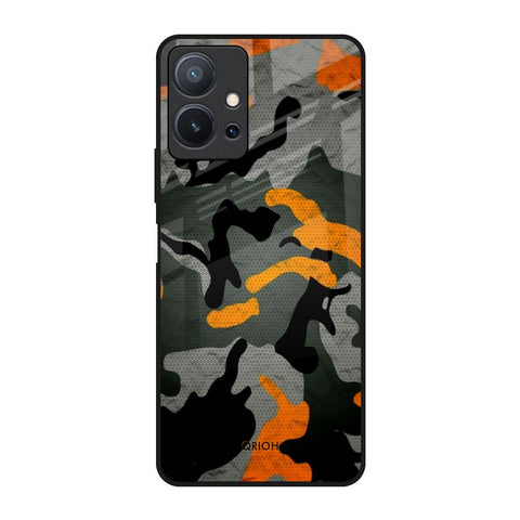 Camouflage Orange Glossy Case For Vivo T1 5G