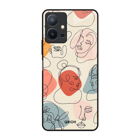 Abstract Faces Glossy Case for Vivo T1 5G