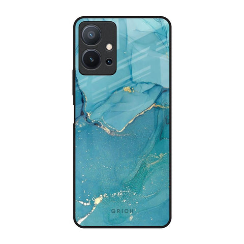 Blue Golden Glitter Glossy Case for Vivo T1 5G