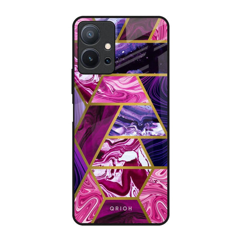 Electroplated Geometric Marble Glossy Case for Vivo T1 5G