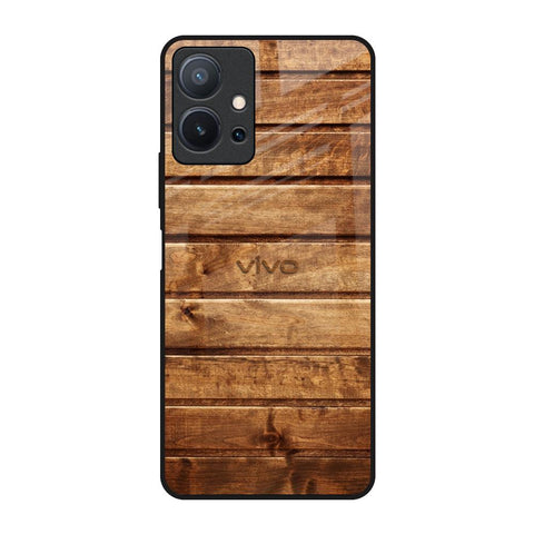 Wooden Planks Glossy Case for Vivo T1 5G